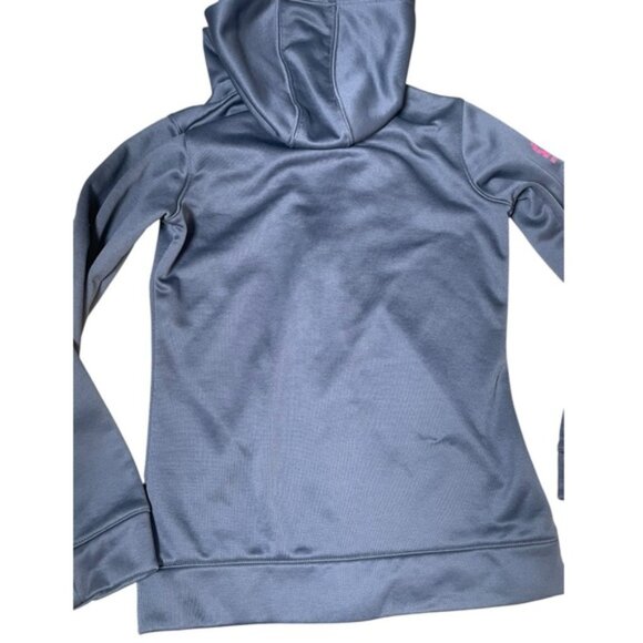 Under Armour Youth Small Zip Up Sweatshirt Hoodie Sweater UA Grey Pink Sport YSM - Picture 7 of 9